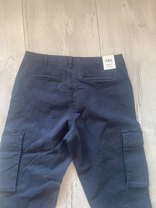 Bojówki męskie , cargo spodnie granatowe M/L zara