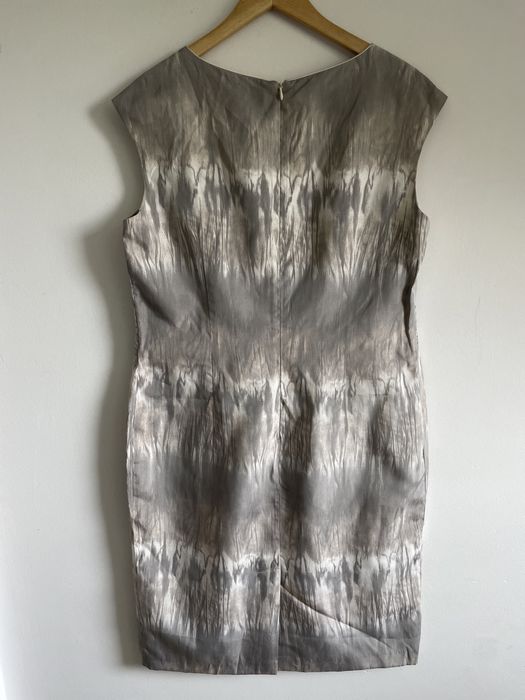 Duzy rozmiar 46 elegancka klasyczna sukienka cieniowana