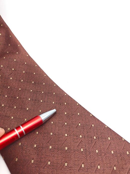 Ungaro Paris włoski brązowy jedwabny krawat ady64