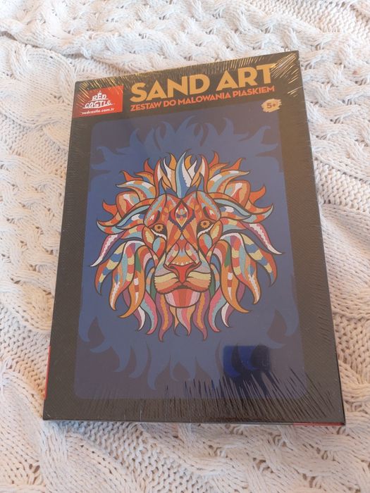 Sand art zestaw do malowania piaskiem lew nowy
