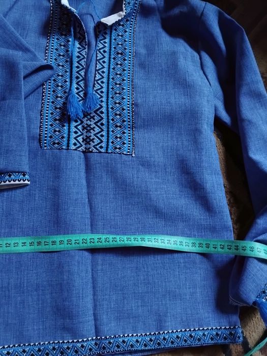 Вишиванка синя300гр біла250