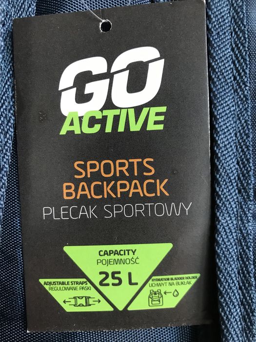 Plecak niebieski trekkingowy 25 l, regulacja objętości, rzep na bukłak