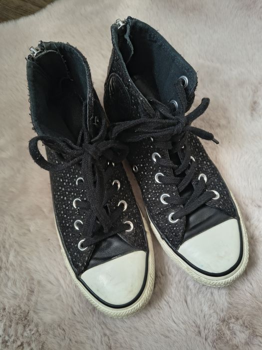 Converse All Star 37,5 | czarne | wysokie | zip | trampki | unisex