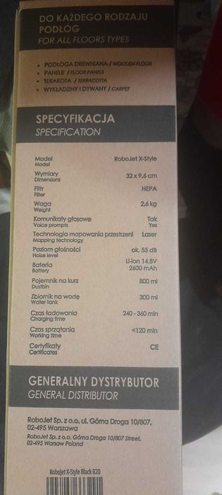 Robot sprzątający, odkurzacz ROBOJET X-Style
