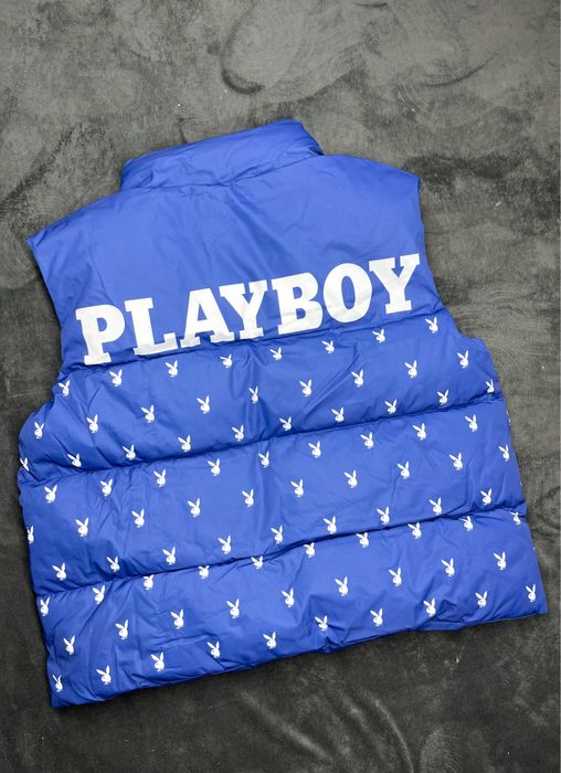 Kamizelka bezrękawnik playboy hit niebieski oversize