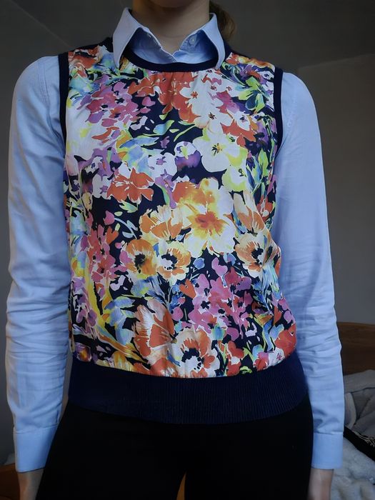 Kamizelka sweterkowa w kwiaty ralph lauren