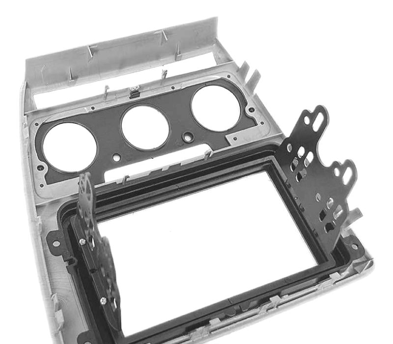 MOLDURA ADAPTADOR CINZENTA PARA RADIO 2-DIN PARA SKODA OCTAVIA 08-13 CON AIRE ACONDICIONADO MANUAL