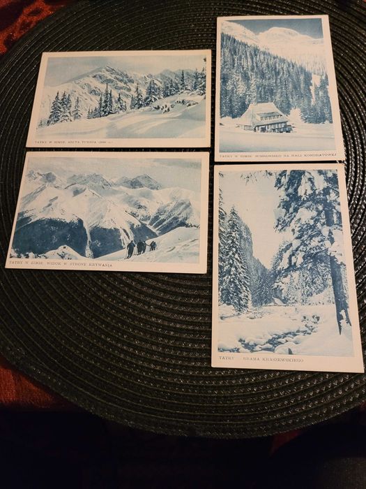 Pocztówki " Tatry" 4 sztuki,  fot. Zwoliński .
