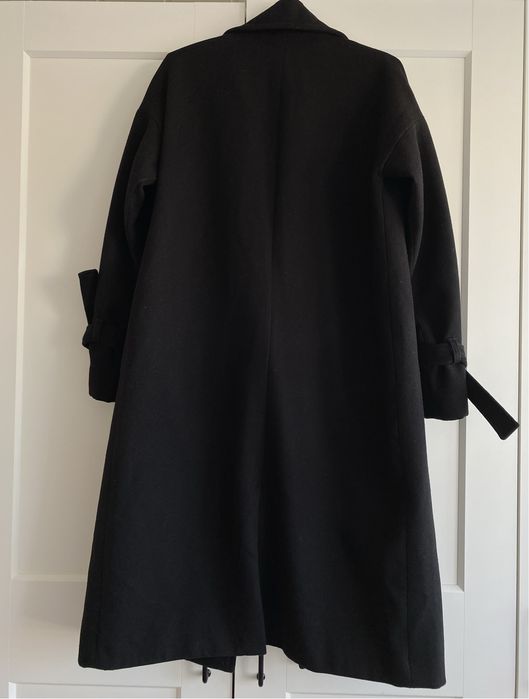 Vero Moda S płaszcz czarny oversize długi