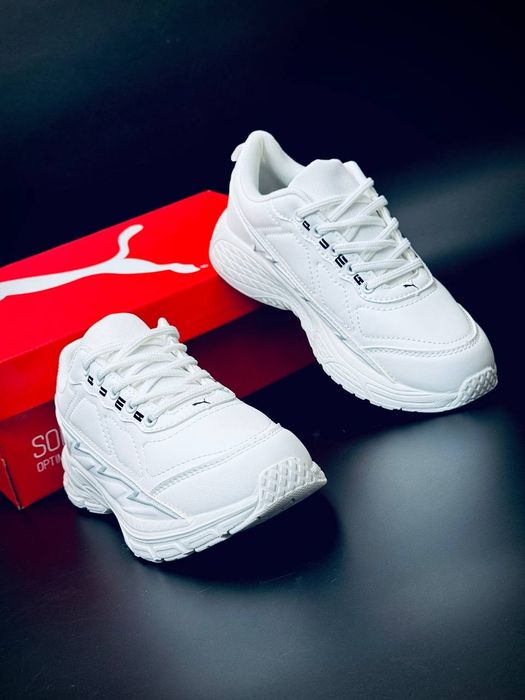 Шкіряні кросівки Puma білі жіночі ідеальні на весну хіт