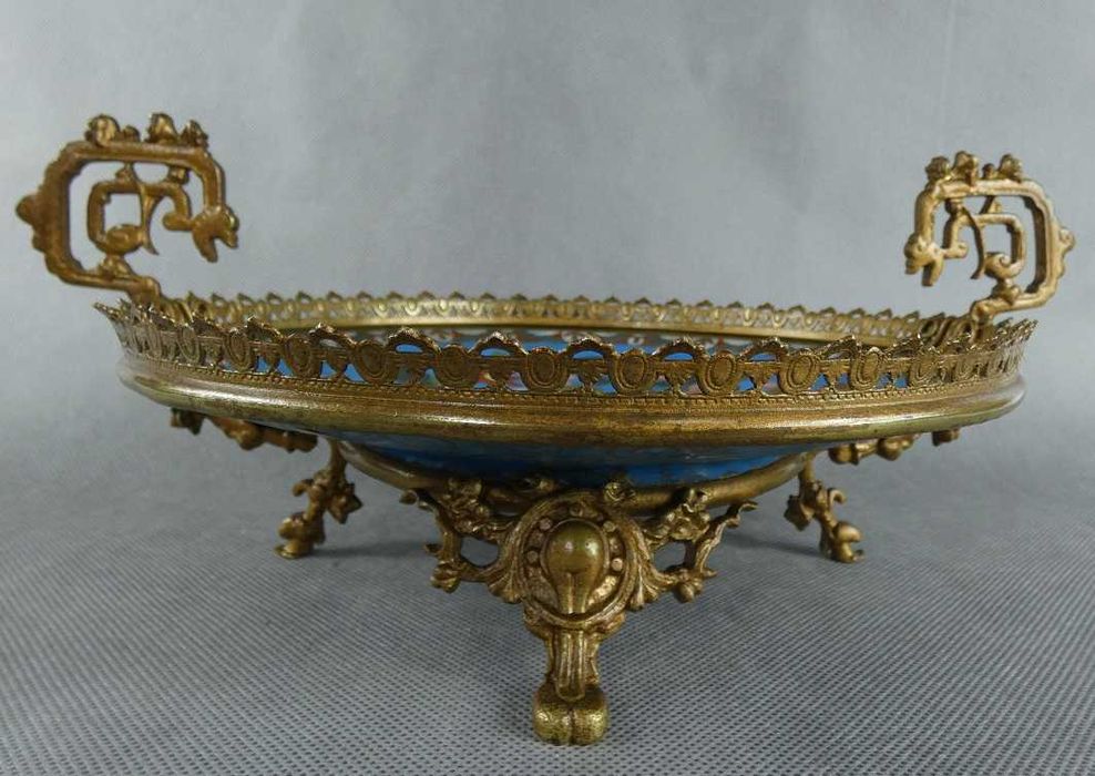 PATERA talerz emalia CLOISONNE kwiat ptak żuraw MISA taca