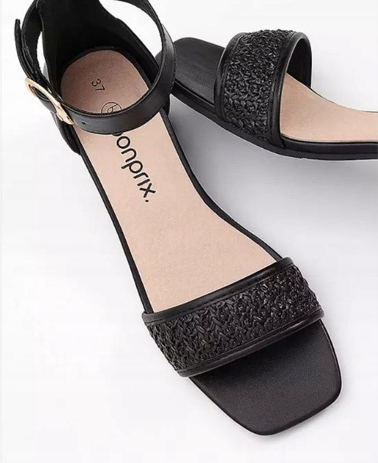 B.P.C sandały czarne na klocku 40.