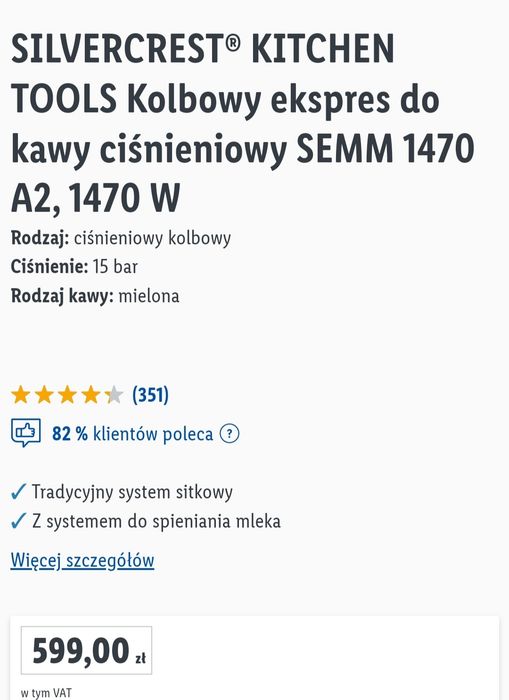 Ekspres do kawy SilverCrest