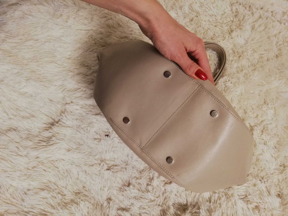 skórzana torebka Gino Rossi beż shoper bag jak nowa