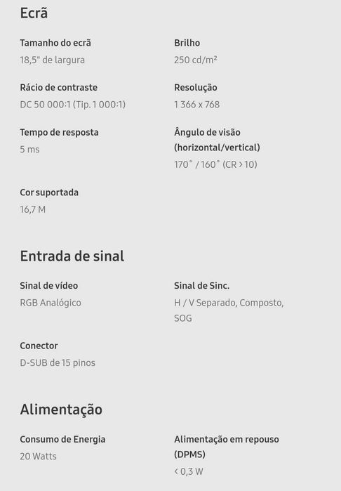 Monitor Samsung 19 polegadas