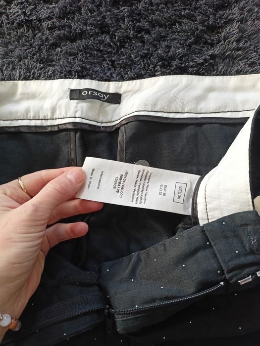 Czarne eleganckie spodnie 36 / 38 spodnie materiałowe damskie do pracy