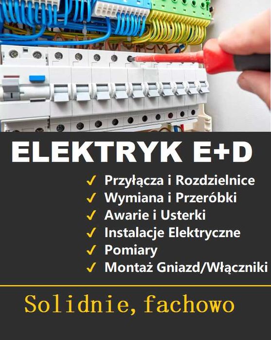 Elektryk E+D, instalacje, awarie, przyłącza budow, liczniki, kuchenki