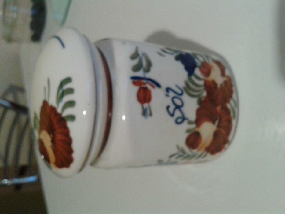 pojemnik na sól, ceramika, PRL, vintage