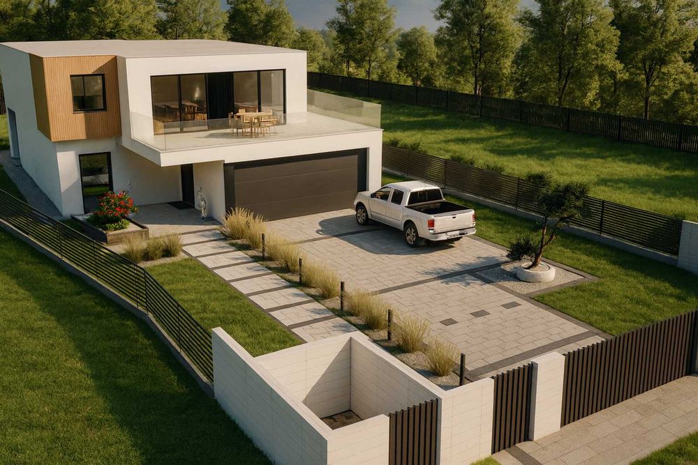 Profesjonalny projekt kostki i ogrodzenia 2D+3D – poprawki gratis 48h