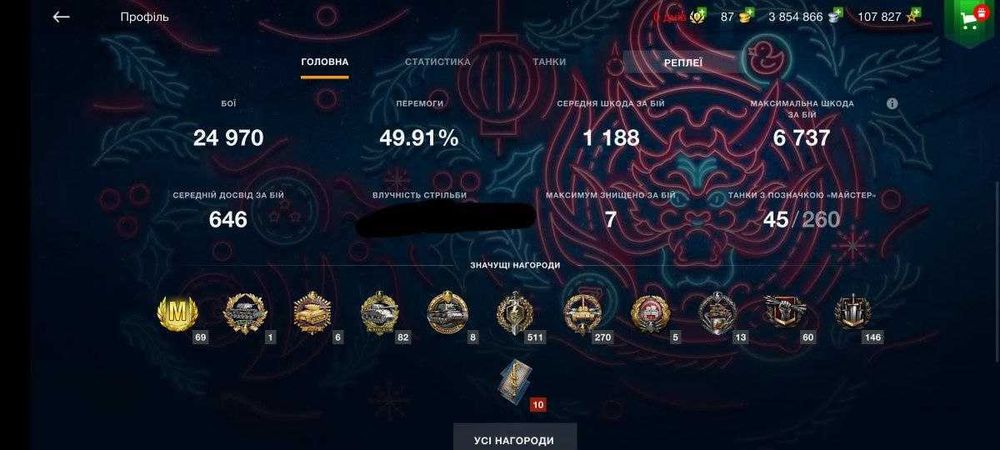 Аккаунт World of tanks blitz