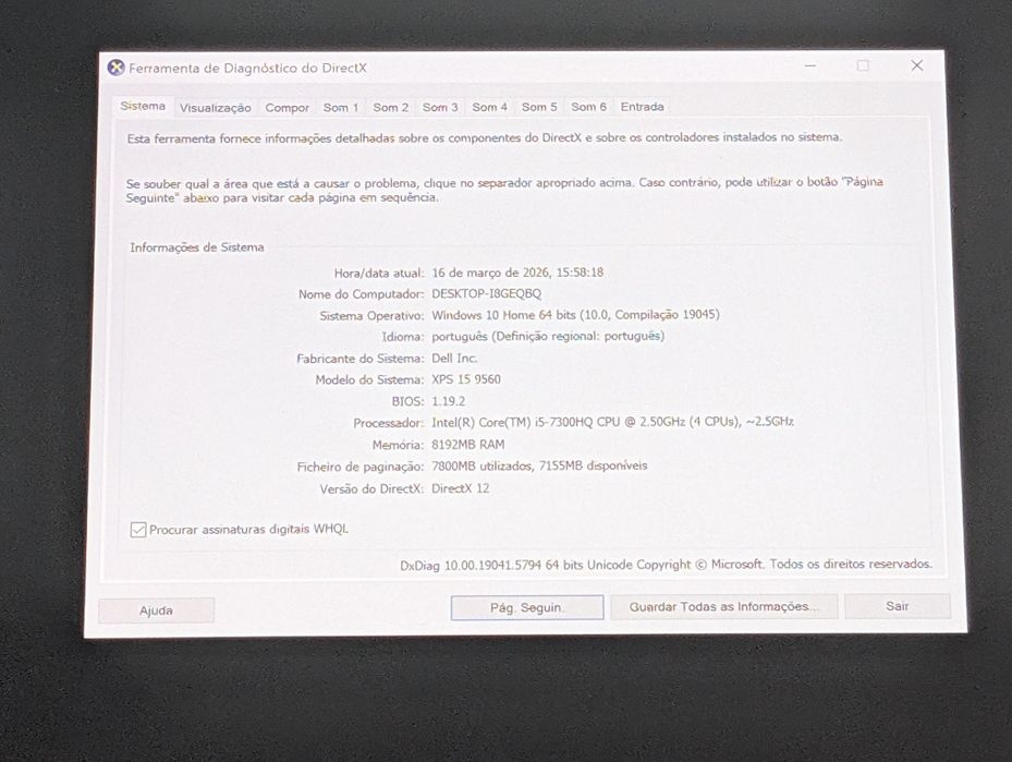Portátil Dell XPS 9560 15" touchscreen 4K