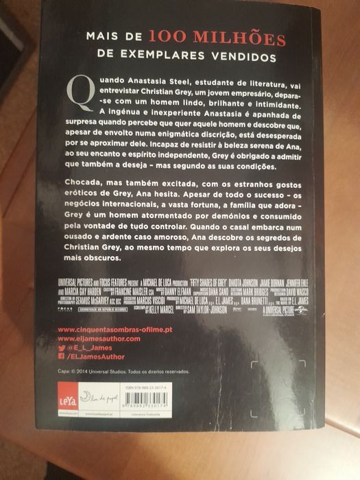 Livro "As Cinquenta Sombras de Grey" - E.L. James (Capa de Filme)