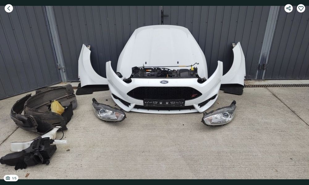 Ford Fiesta St mk7 lift maska zderzak pas przód komplet bialy lub czarny metalik Dc