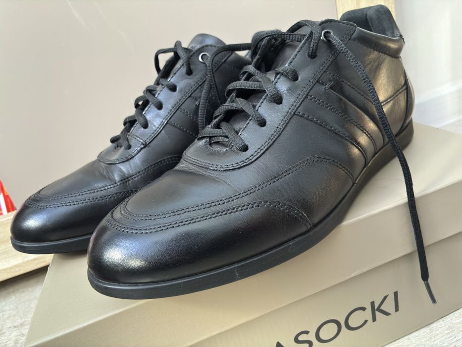 Nowe Czarne Męskie Buty Skórzane Lasocki 43 44 28 cm