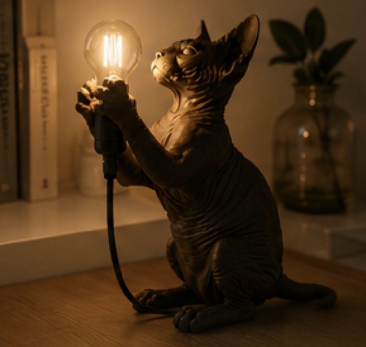 Candeeiro gato em 3d