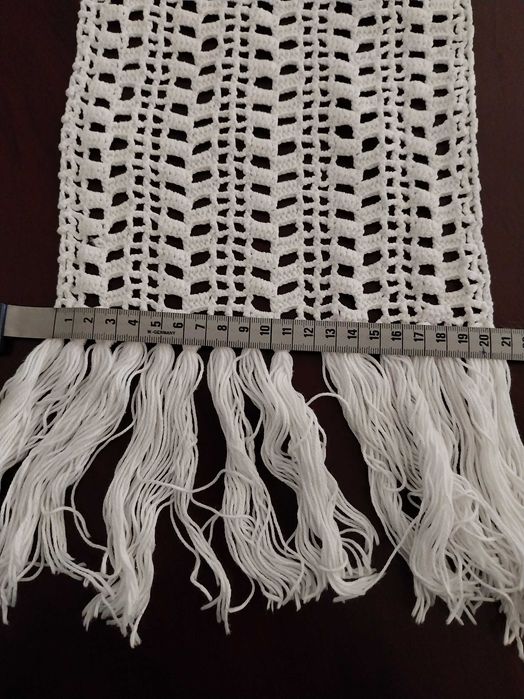 Caminho de mesa de croché, grande, vintage, retangular