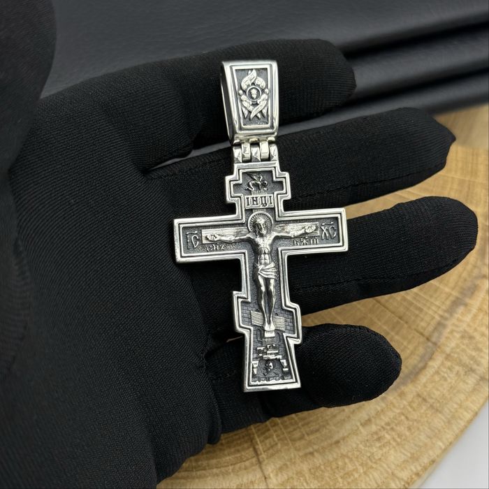 Масивний срібний хрестик чоловічий (арт 01) ПРАВОСЛАВНИЙ 33 грама