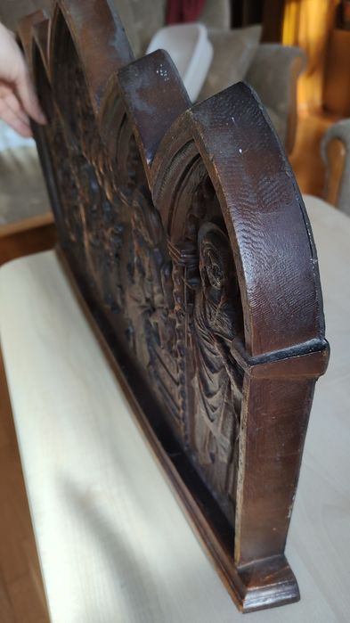 Drzeworyt płaskorzeźba "Zwiastowanie" rękodzieło