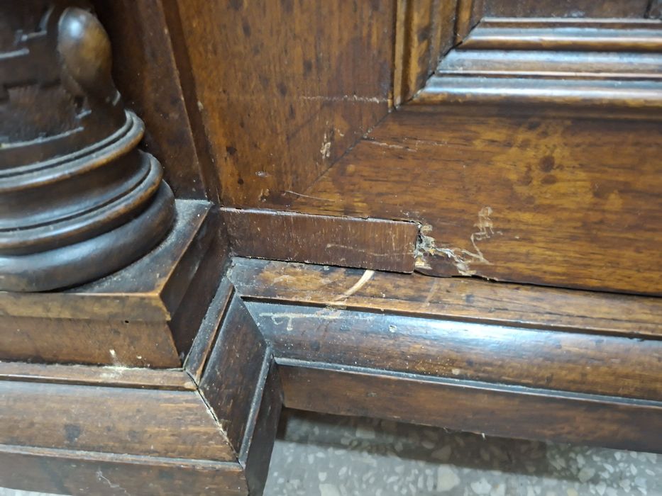 Stara komoda eklektyczna z lustrem i marmurowym blatem toaletka Francja