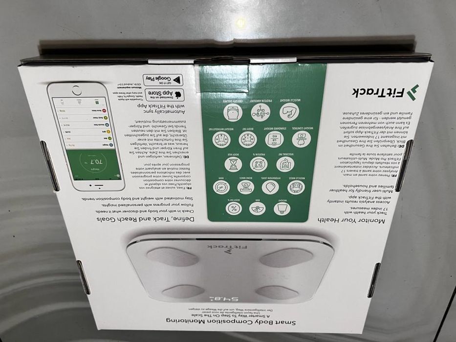 Waga łazienkowa FitTrack Dara pomiar wskaźników BMI