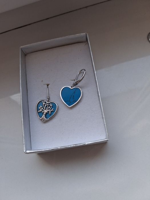 Kolczyki serca turkus