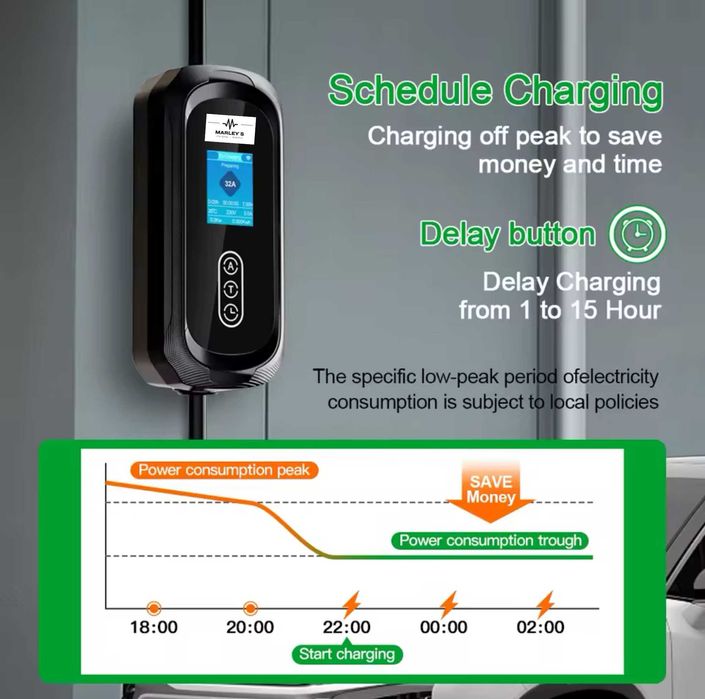 Portable Charger 7 kW - 32A - with APP - Wall Mount - Carrying Bag64738566815619124