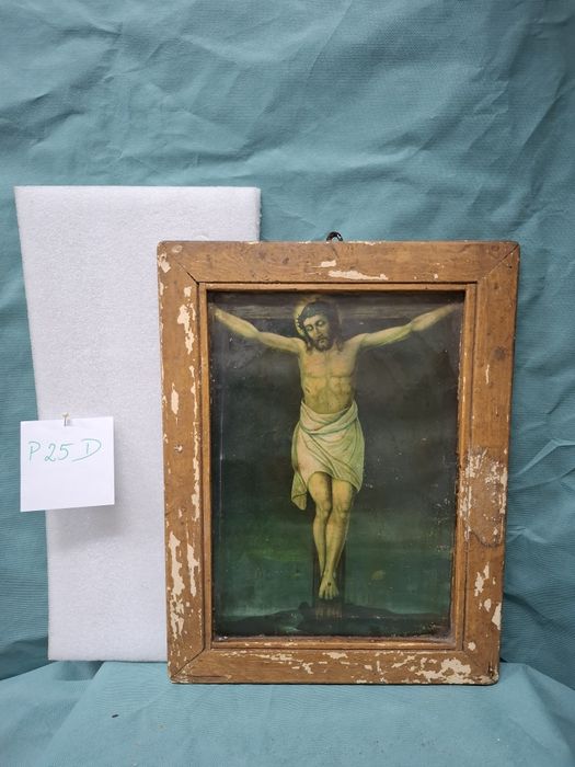 Chrystus na krzyżu obraz religijny vintage