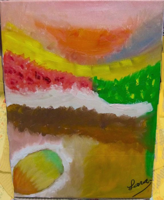 Quadro pintado a óleo,por cega