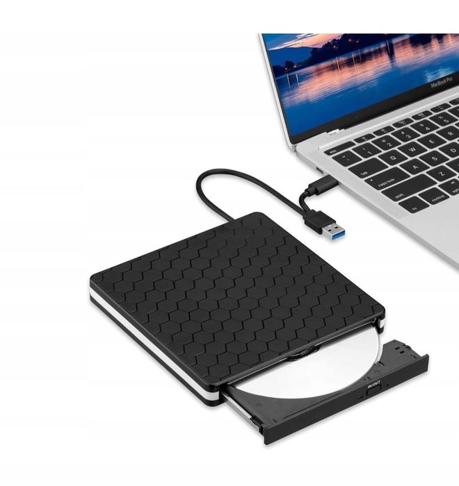 Czarny Zewnetrzny Napęd Dvd CD Amicool BT686 USB-A USB-C