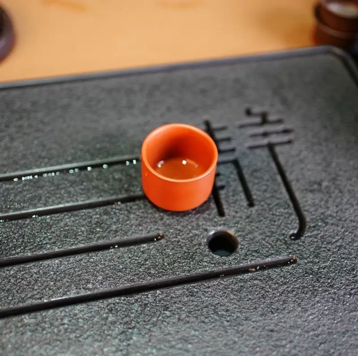 Глиняний чайний набір Сі Ши: Чайник 200 мл + 2 піали по 50 мл.  Глина.