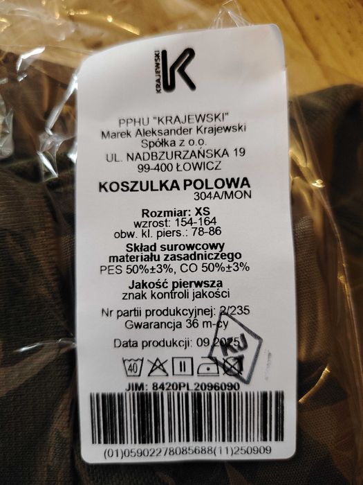 Koszulka połowa xs