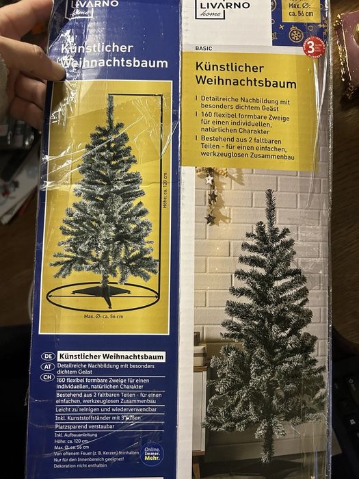 Штучна ялинка засніжена 120см з підставкою