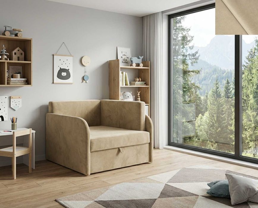 Łóżko dziecięce Franek rozkładane tapczan sofa WELUR poduszka gratis