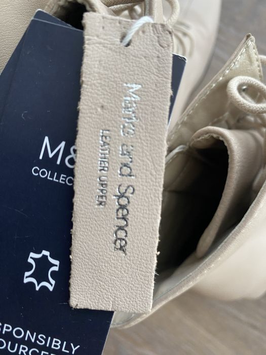 Нові  шкіряні ботильйони M&S  39,5 (UK 6) устілка 26cm