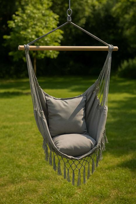 Zestaw fotel HAMAK wiszący i mocowanie do domu i ogrodu + 2 poduszki