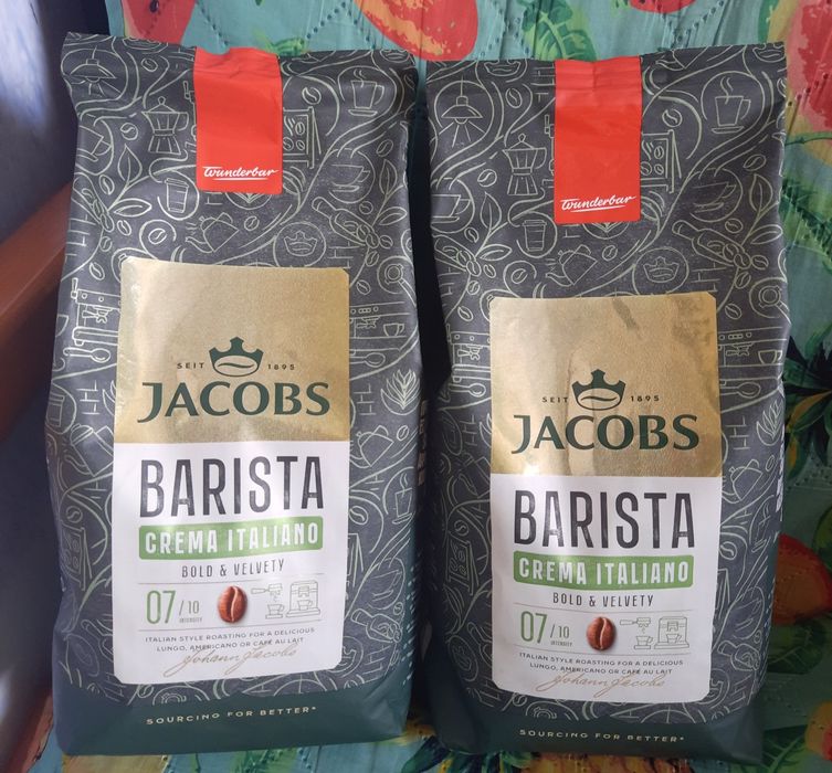 2kg kawy ziarnistej Jacobs Barista,  Crema Italiano+nowy kubek Jacobs