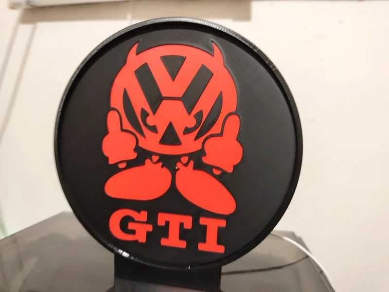 Lightbox Luminaria decorativa VW Volkswagen GTI cx Preta