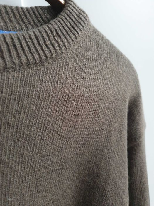 Zielony khaki sweter Citta do Milano wełniany wełna jagnięca L