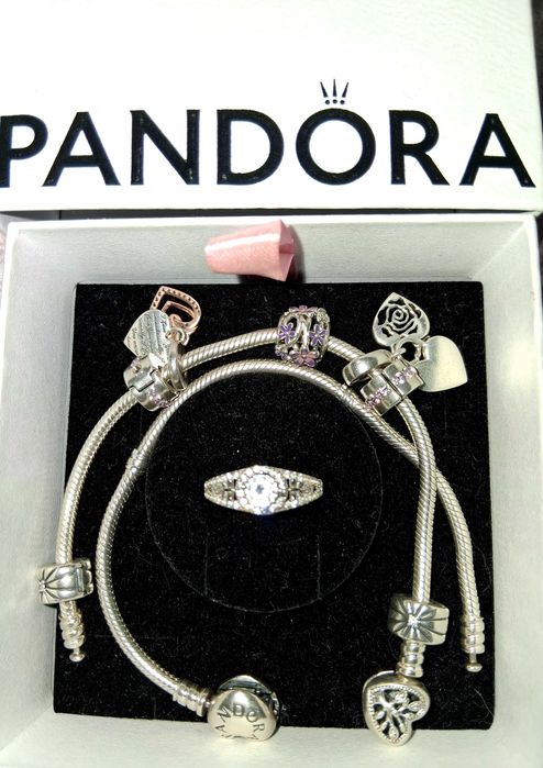 Pulseiras pandora com oferta de anel de prata