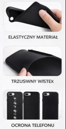 Etui Sinsay Friends Iphone 6 Plus 7 Plus 8 Plus Czarne Case